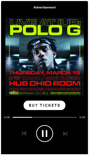 Polo G Concert Spotify&nbsp;Ad